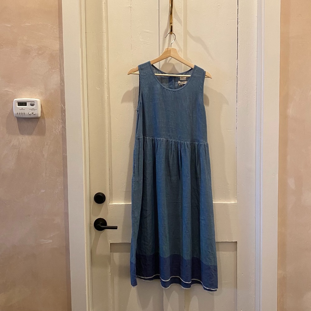 Eka Linen Florence Dress Blue
